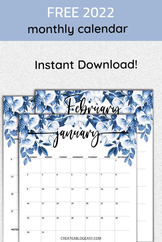 Free-2022-monthly-calendarBlue
